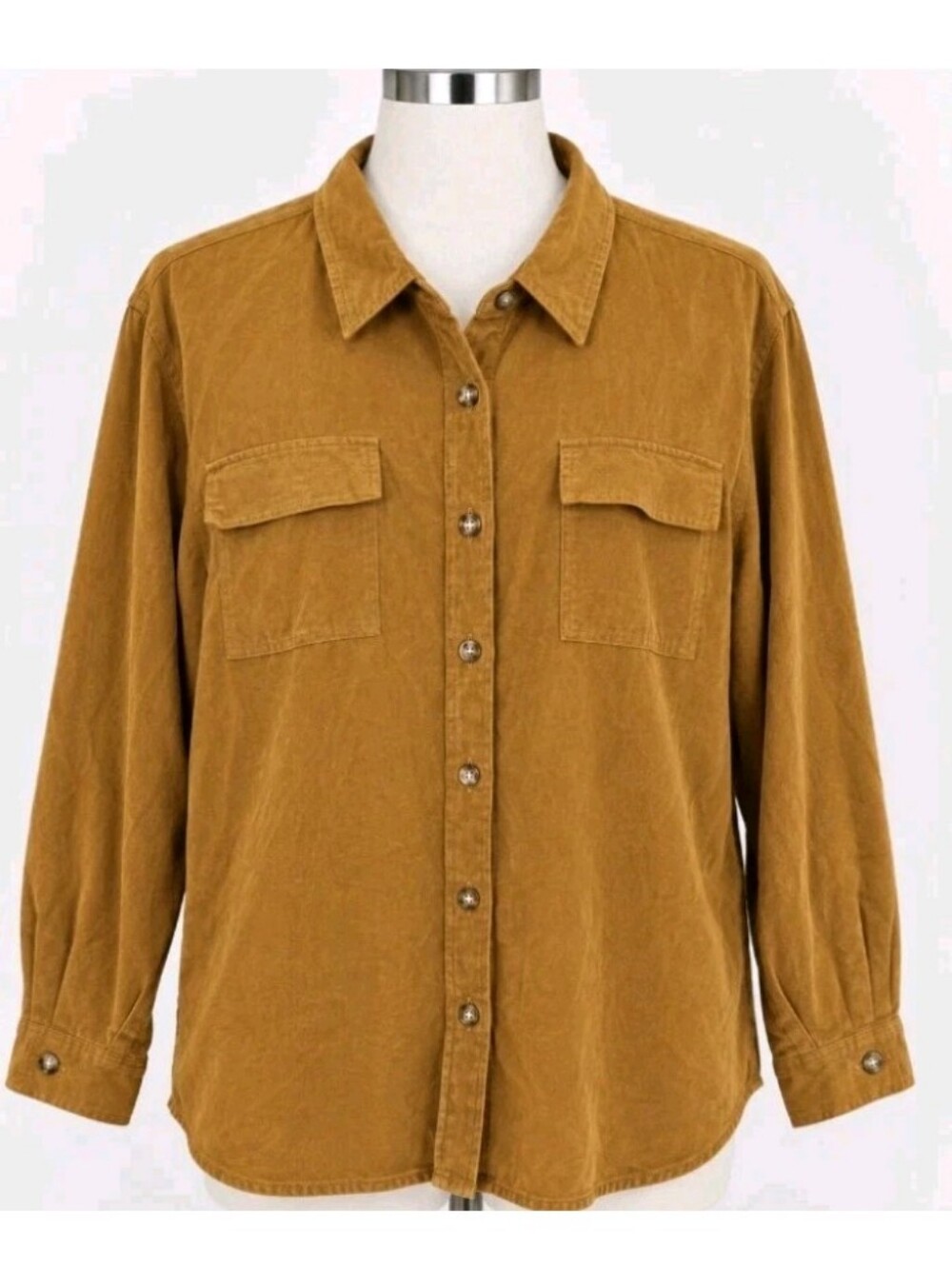 White Stag Camel Button-Front Utility Shirt